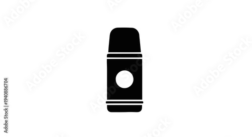 Vector illustration of thermos flask icon, vacuum bottle for hot drinks, beverage container symbol on a transparent background