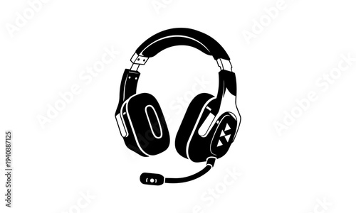 Wireless DJ Headphones Media Silhouette Icon