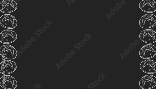 Bread background Pattern. Artisan Bakery Illustration. Hand Drawn Bun. Minimal Food Background. Decorative Textile Design.