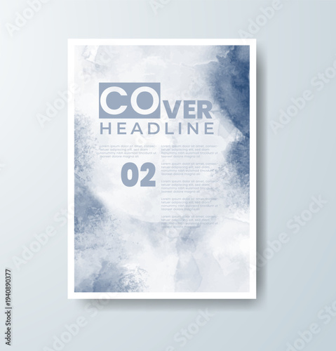 Wedding invitation with abstract splash watercolor