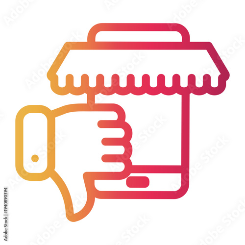 review store Line Gradient Icon