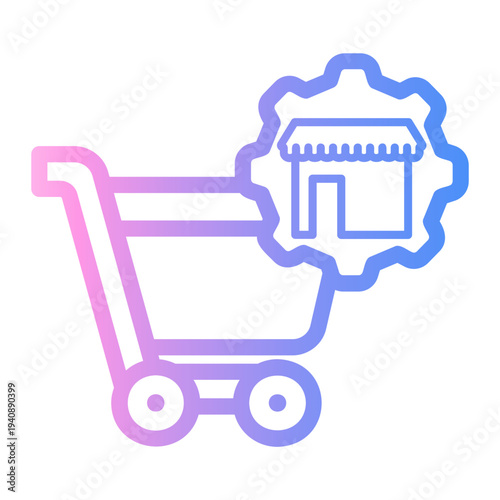 shopping Line Gradient Icon