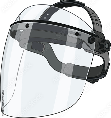Clear face shield protector with adjustable strap for safety and protection
