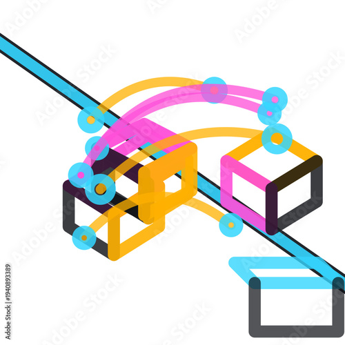 Holographic Interface in robotic armature icon