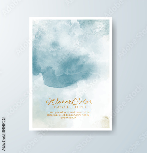 Wedding invitation with abstract splash watercolor