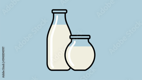 Milk bottle jug fresh dairy
