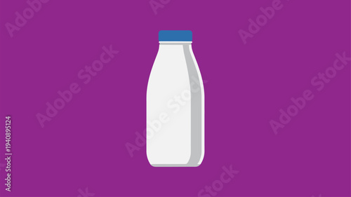 Milk bottle purple background