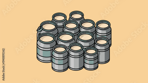 Milk Cans Isometric Group