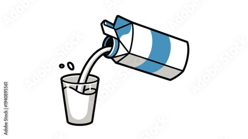 Milk carton pouring glass splash