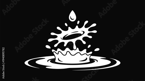 Milk drop splash crown vector