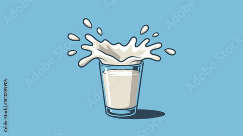 Milk Glass Splash Illustration