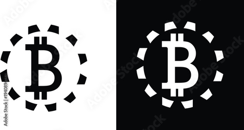 A  vector set featuring Bitcoin sign icons and currency symbols for business finance, representing wealth