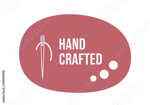 Hand Crafted Emblem. Needle and Thread. Craftsmanship. Handmade. Artisan. Quality. Small Business.