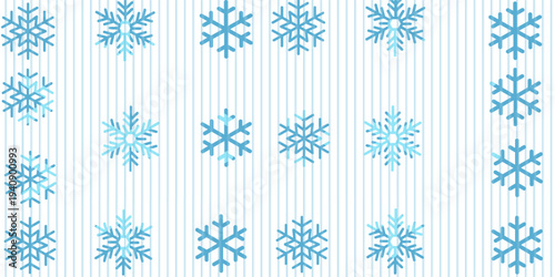 set kepingan salju biru pada vektor latar belakangPrint