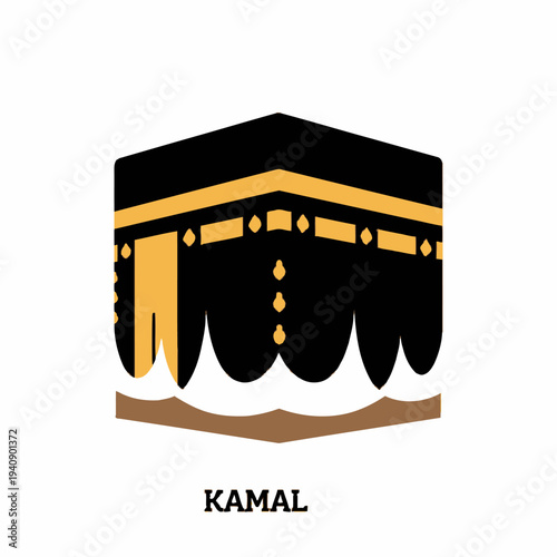 Kaaba Islamic Holy Site Illustration Design.