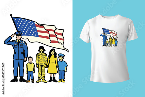 American Flag With Camo PNG