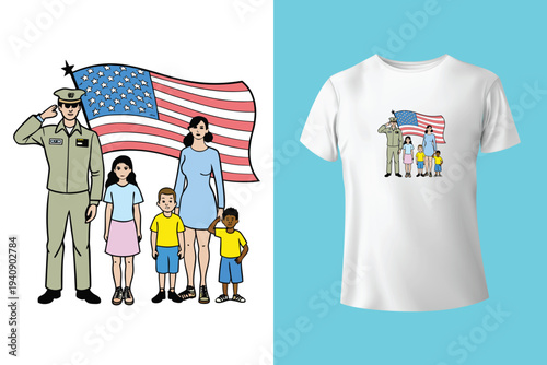 American Flag With Camo PNG