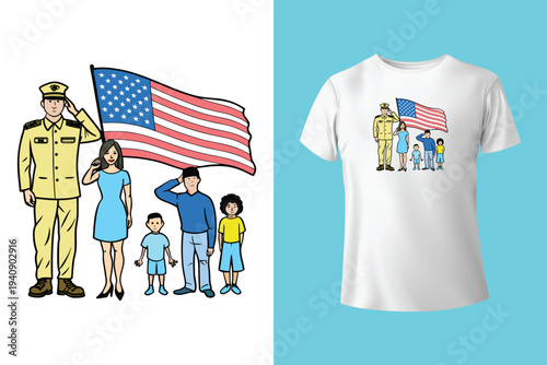 American Flag With Camo PNG