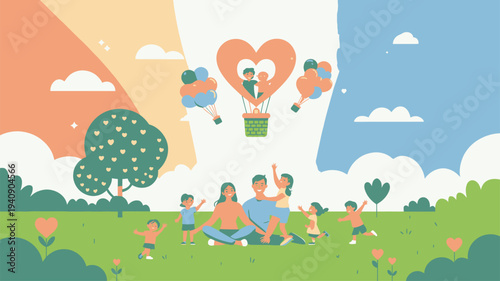 Happy Family Hot Air Balloons