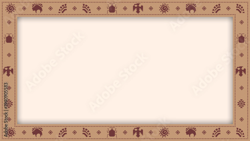 American native border with eagle motif for seasonal event