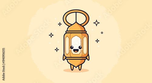 Whimsical Lantern Dog Illustration With Gentle Glow And Charm.