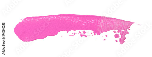 カンバスにペインティングナイフで描かれたピンク色の絵の具による線