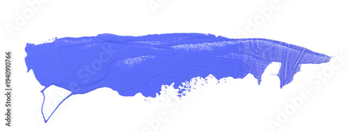 カンバスにペインティングナイフで描かれた青い絵の具による線