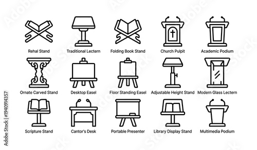 Diverse lecture stands and podiums collection: designs for every setting