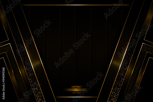 Luxury Abstract Background With Shiny V Gold Lines and Glitter