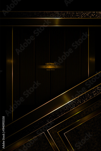 Luxury Geometric Abstract Template Background With Metalic Gold