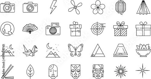 Diverse Collection of 12 Potted Cacti and Succulent Plants cad drawing flat vector illustration Featuring Various Greenery in Decorative Minimalist Pots