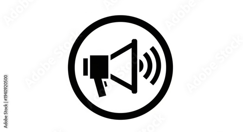 Megaphone Icon Symbolizing Announcement and Communication.