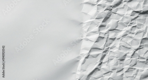 White Crumpled Paper Texture Background with Copy Space