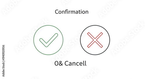 Checkmark and cross symbols representing agreement and rejection concepts