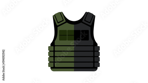 Body armor or bulletproof vest, a symbol of protection and defense.