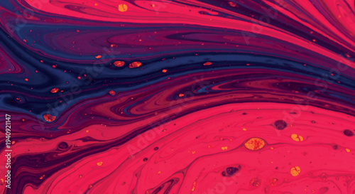 Vibrant Red Blue Abstract Fluid Art Background