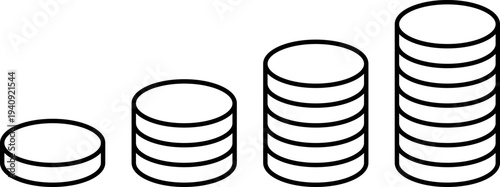 段々と積み上がるコインのシンプルなアイコン