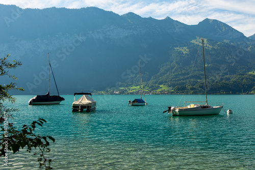 Photos Beautiful Alps lake in sunny day with blue water