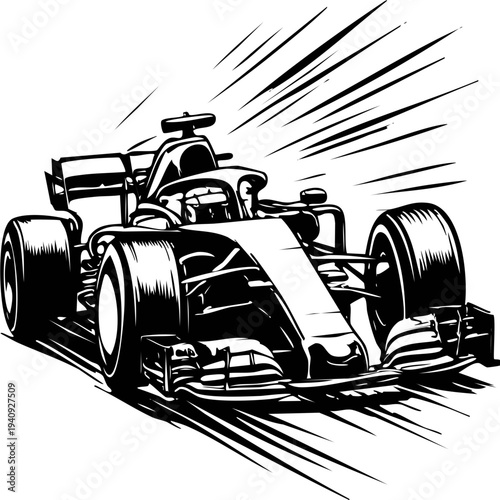 Retro vintage car vector illustration featuring a stylized silhouette of a classic motor vehicle and engine icon for auto transport