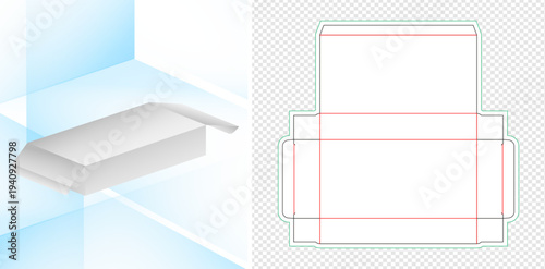 Die Cut or die line Rice Box Packaging Template product bread Food Takeaway Carton Design for product packaging, food boxes, gift boxes, and retail packaging