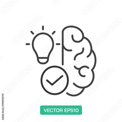 Ideas and Smart Solutions icon. Thin line icon vector