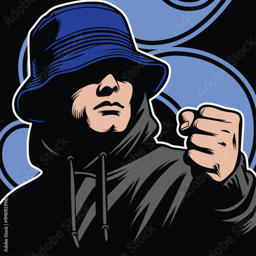 hooligan ultras football fans vector illustration design with abstract background