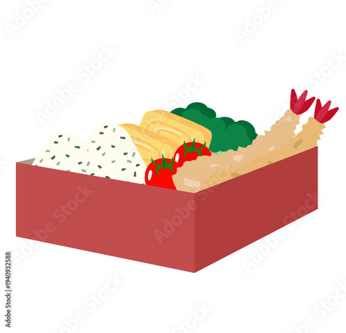 春の行事に使えるお重弁当イラスト素材（お花見・運動会）