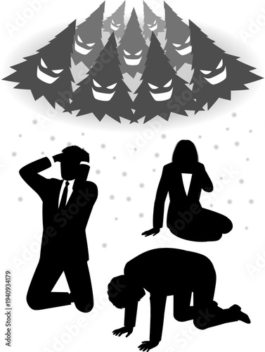 スギ花粉に苦しめられる人たち