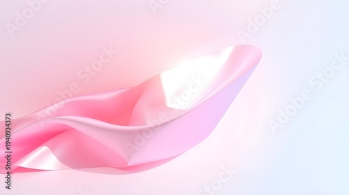 Elegant Pink Silk Drapery, Soft Light and Flowing Curves