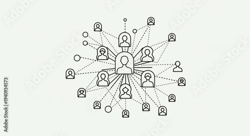 Network connections between people in a social network diagram.