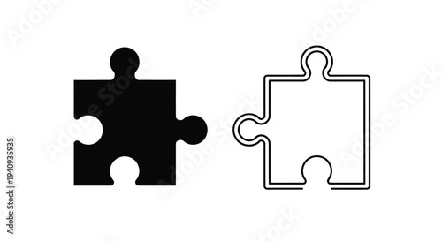 Puzzle pieces connect partnership Vector