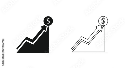 Growth investment success Vector