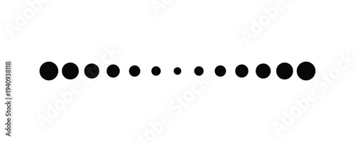 Black Halftone Dot Divider Vector Illustration, Minimalist Dotted Line Graphic for Modern UI Design and Creative Page Break Element