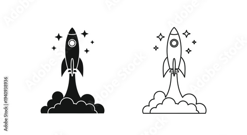 Rocket launch illustration Vector